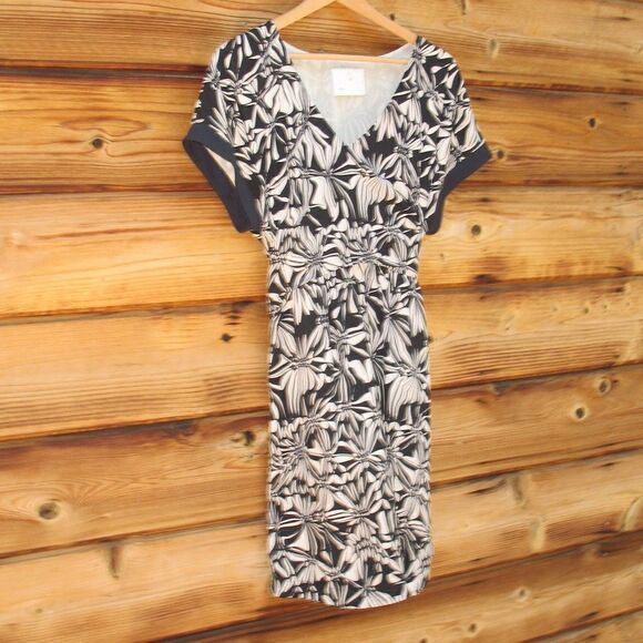 NWOT Black Cream Tie Back Dress - Picture 3 of 8